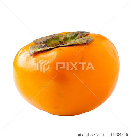 fresh ripe persimmons isolated on white background. fresh ripe persimmons isolated on white background. 136484856