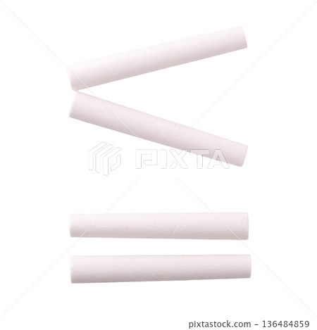 White chalk isolated on a white background. White chalk isolated on a white background. 136484859