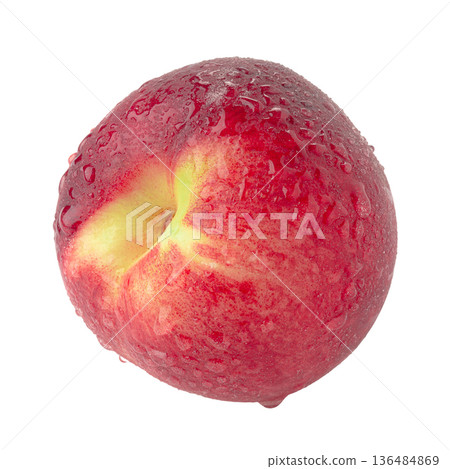 Ripe fresh peaches isolated on white background. Ripe fresh peaches isolated on white background. 136484869