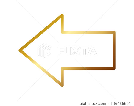 Luxurious arrow metal frame in gold Luxurious arrow metal frame in gold 136486605