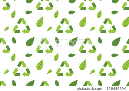 Seamless pattern for Earth Day with eco-friendly elements. Planet, globe, trees. Ecology, environmental protection, flat illustration. Seamless pattern for Earth Day with eco-friendly elements. Planet, globe, trees. Ecology, environmental protection, flat illustration. 136486894