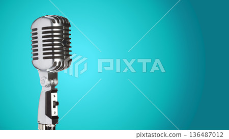 Podcast microphone setup for recording sessions in a studio environment Podcast microphone setup for recording sessions in a studio environment 136487012