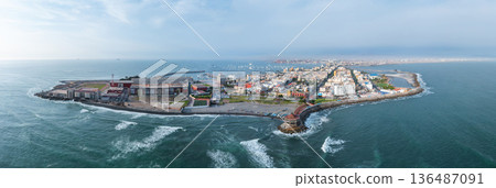 Panoramic view of la punta and callao district in lima peru Panoramic view of la punta and callao district in lima peru 136487091