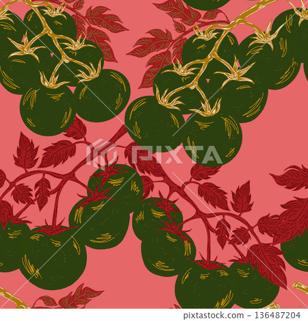 seamless pattern with hand drawn cherry seamless pattern with hand drawn cherry 136487204