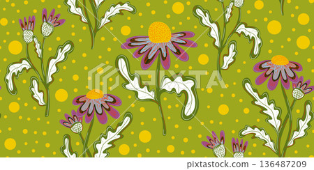 seamless pattern with flowers 136487209