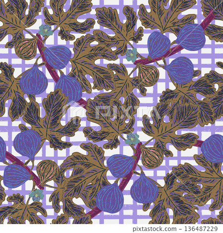 seamless pattern with autumn leaves 136487229