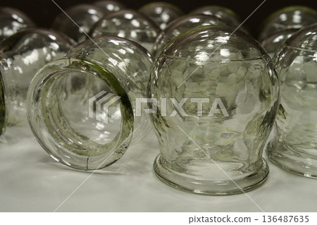 Glass medical cups for medical purposes, rehabilitation, increasing blood flow 136487635