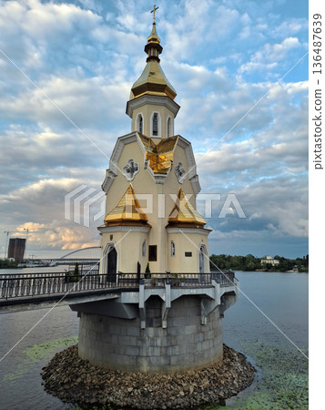 Church of Saint Nicholas the Wonderworker on the Water in Kyiv, Ukraine 136487639