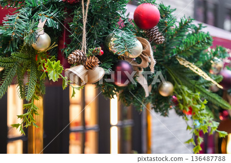 Christmas Tree decoration for festival celebration Christmas Tree decoration for festival celebration 136487788
