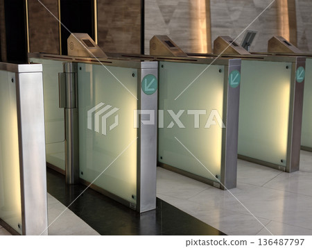 The scanner gate in the office building 136487797