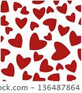 Red Heart Seamless Pattern Vector 136487864
