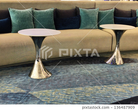 living space, sofa and pillows 136487909