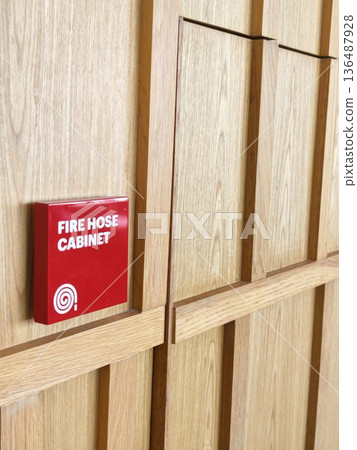 The label of fire hose cabinet 136487928