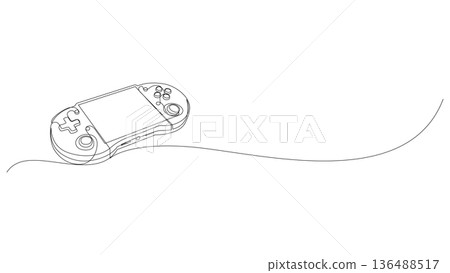 Continuous Line Game Console Banner Editable Stroke 136488517
