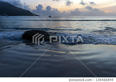 Beau Vallon beach landscape photography taken at night 136488844