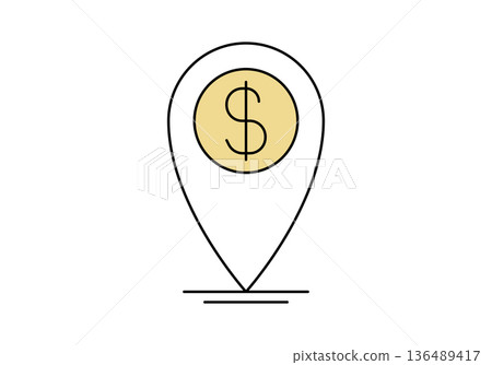 Financial services on the map icon. Vector illustration. Financial services on the map icon. Vector illustration. 136489417