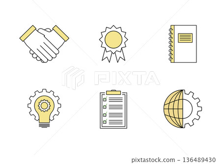 Set of business icons. Vector illustration. Set of business icons. Vector illustration. 136489430