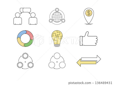 Set of business icons. Vector illustration. Set of business icons. Vector illustration. 136489431