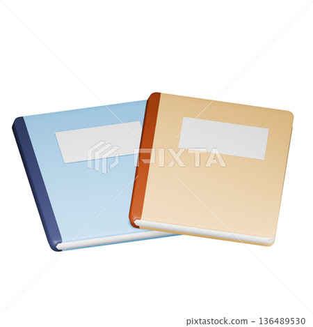 Light blue and beige notebook 136489530