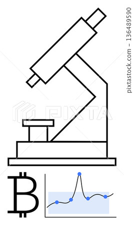 Cryptocurrency analysis, blockchain research, data visualization, bitcoin trends, financial technology, fintech exploration. Sketch showing microscope, bitcoin symbol data graph. Cryptocurrency Cryptocurrency analysis, blockchain research, data visualization, bitcoin trends, financial technology, fintech exploration. Sketch showing microscope, bitcoin symbol data graph. Cryptocurrency 136489590
