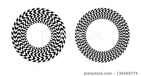 Abstract Rotation Circle Design Elements Set. Abstract Rotation Circle Design Elements Set. 136489774