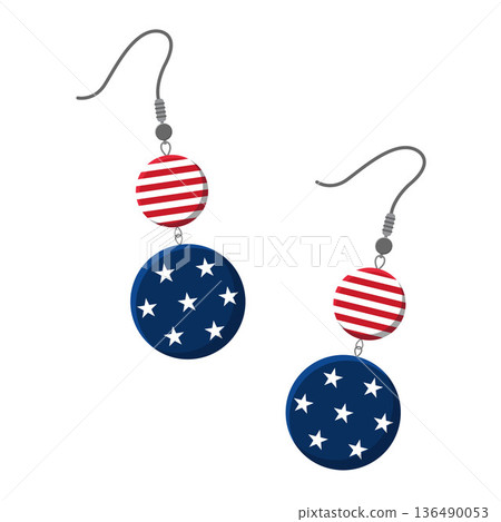 American Flag Inspired Earrings with Patriotic Red White and Blue Design American Flag Inspired Earrings with Patriotic Red White and Blue Design 136490053