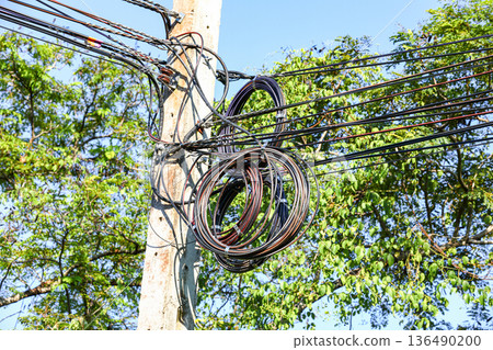 The chaos of cables and wires, Spare wire for re-wireing. 136490200