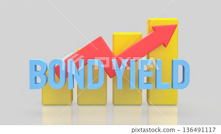 Rising Bond Yield Financial Growth Concept with Upward Arrow 3d render. Rising Bond Yield Financial Growth Concept with Upward Arrow 3d render. 136491117