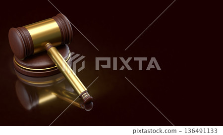 Justice and Law Concept with Wooden Judge Gavel 3d render. 136491133
