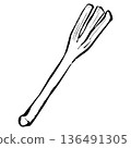 Line drawing illustration of green onion 136491305