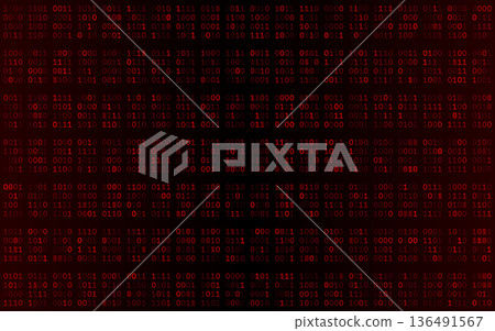 Red Binary Breach - Digital Surveillance Data Grid and Security Vulnerability Pattern 136491567
