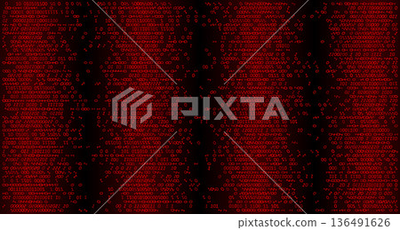 Crimson Binary Matrix - Fragmented Cybersecurity Breach and Surveillance Data Stream 136491626