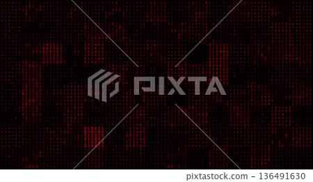 Crimson Halftone Breach - Cyberpunk Binary Grid with Surveillance Distortion and Data Void Crimson Halftone Breach - Cyberpunk Binary Grid with Surveillance Distortion and Data Void 136491630