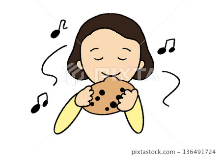 Woman playing the ocarina 136491724