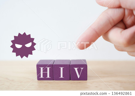 愛滋病毒和病毒感染概念圖。 136492861