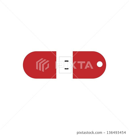 icon sticker realistic design on paper pills 136493454