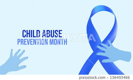 Child Abuse Prevention Month April Awareness Safe. For campaigns, posters, social media, and educational websites. Vector illustration. 136493466