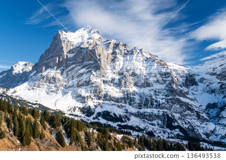 Wetterhorn Mountain in Winter. Switzerland Wetterhorn Mountain in Winter. Switzerland 136493538
