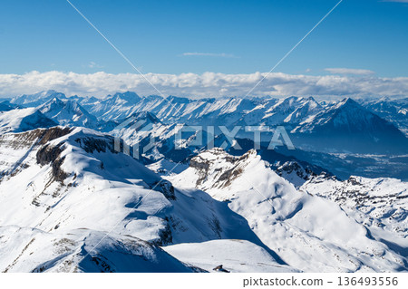 Snowy Mountains in Winter. Switzerland Snowy Mountains in Winter. Switzerland 136493556
