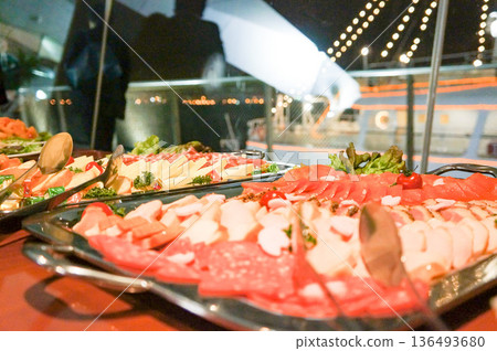 A variety of delicious looking hors d'oeuvres served at the party venue A variety of delicious looking hors d'oeuvres served at the party venue 136493680