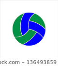 volleyball icon on white background 136493859