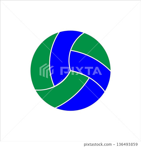 volleyball icon on white background 136493859