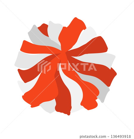 啦啦隊紅色絨球插圖 136493918