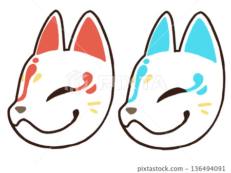 Fox mask illustration Fox mask illustration 136494091
