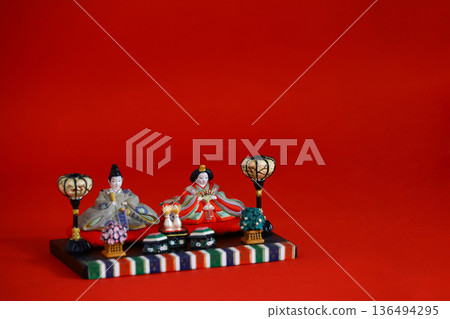 Still life of Hina dolls for Hinamatsuri 136494295
