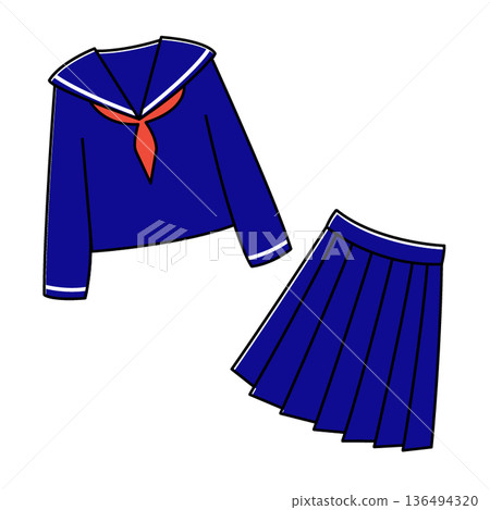 Illustration of a sailor suit 136494320