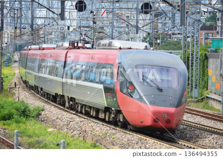 Korea Railroad Corporation KORAIL ITX-Saemaeul train running Korea Railroad Corporation KORAIL ITX-Saemaeul train running 136494355