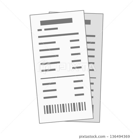 Illustration of two overlapping receipts Illustration of two overlapping receipts 136494369