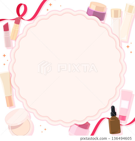 母親節化妝相框_無文字/背景_方形 136494605