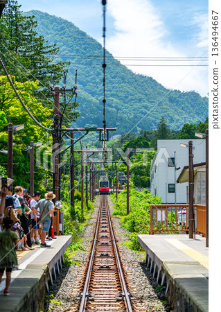 [Kanagawa Prefecture] Hakone Tozan Cable Car heading towards Gora Station 136494667
